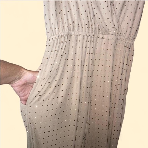 Trina Turk Gold Studded Elastic Waist Jumpsuit 8 - Picture 10 of 15